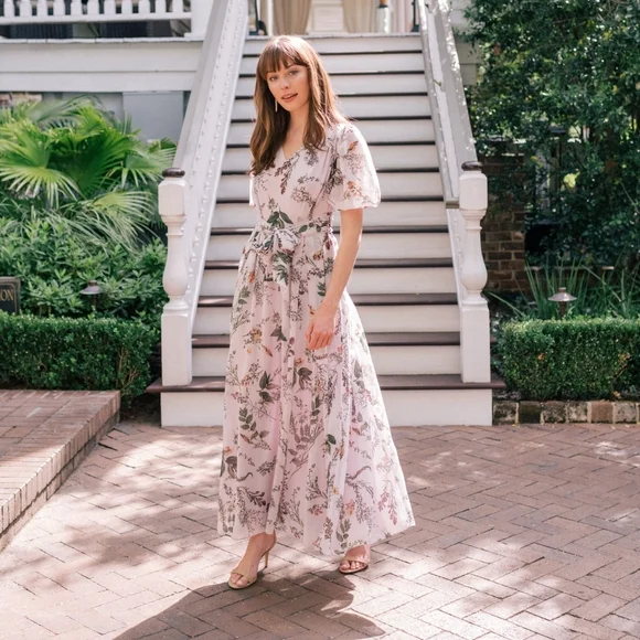 Floral Pink Maxi Dress - Picture 2 of 14